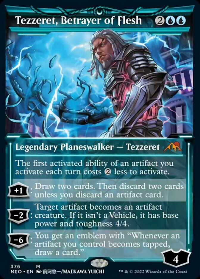 Tezzeret, Betrayer of Flesh (Showcase Soft Glow) [Kamigawa: Neon Dynasty] | Chromatic Games