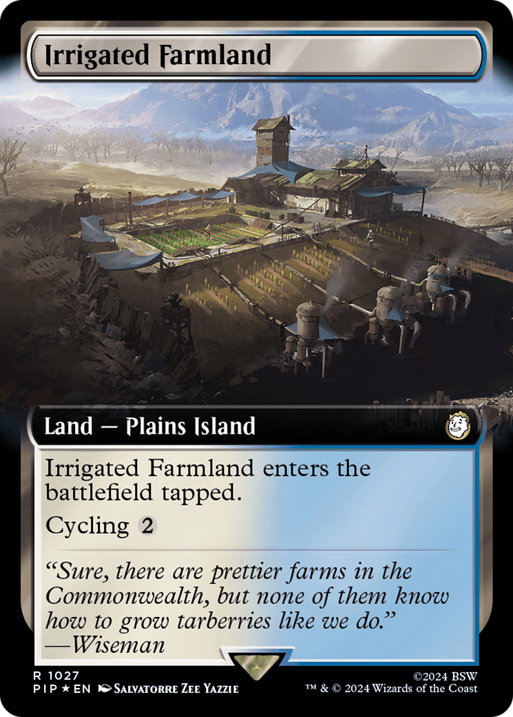 Irrigated Farmland (Extended Art) (Surge Foil) [Fallout] | Chromatic Games