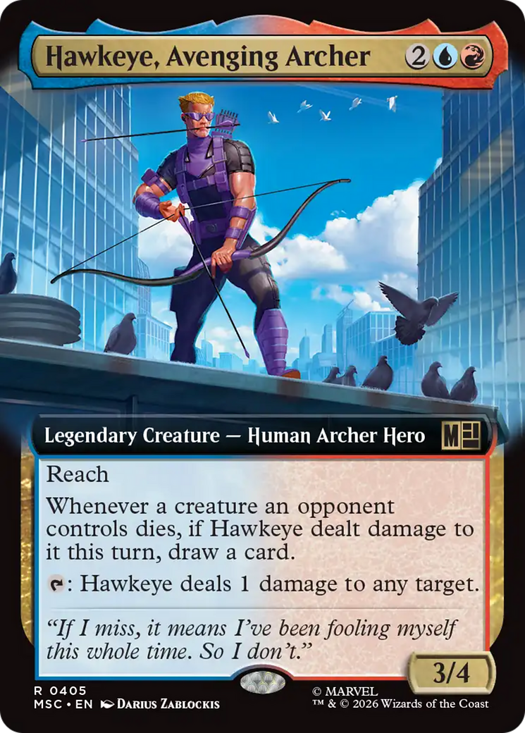 Hawkeye, Avenging Archer (Extended Art) [Marvel Super Heroes Commander] | Chromatic Games