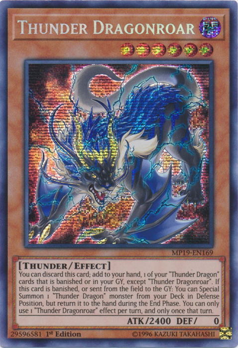 Thunder Dragonroar [MP19-EN169] Prismatic Secret Rare | Chromatic Games