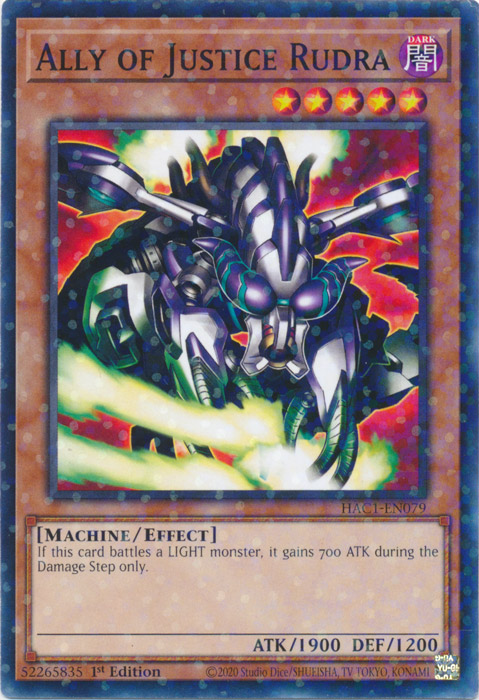 Ally of Justice Rudra (Duel Terminal) [HAC1-EN079] Common | Chromatic Games