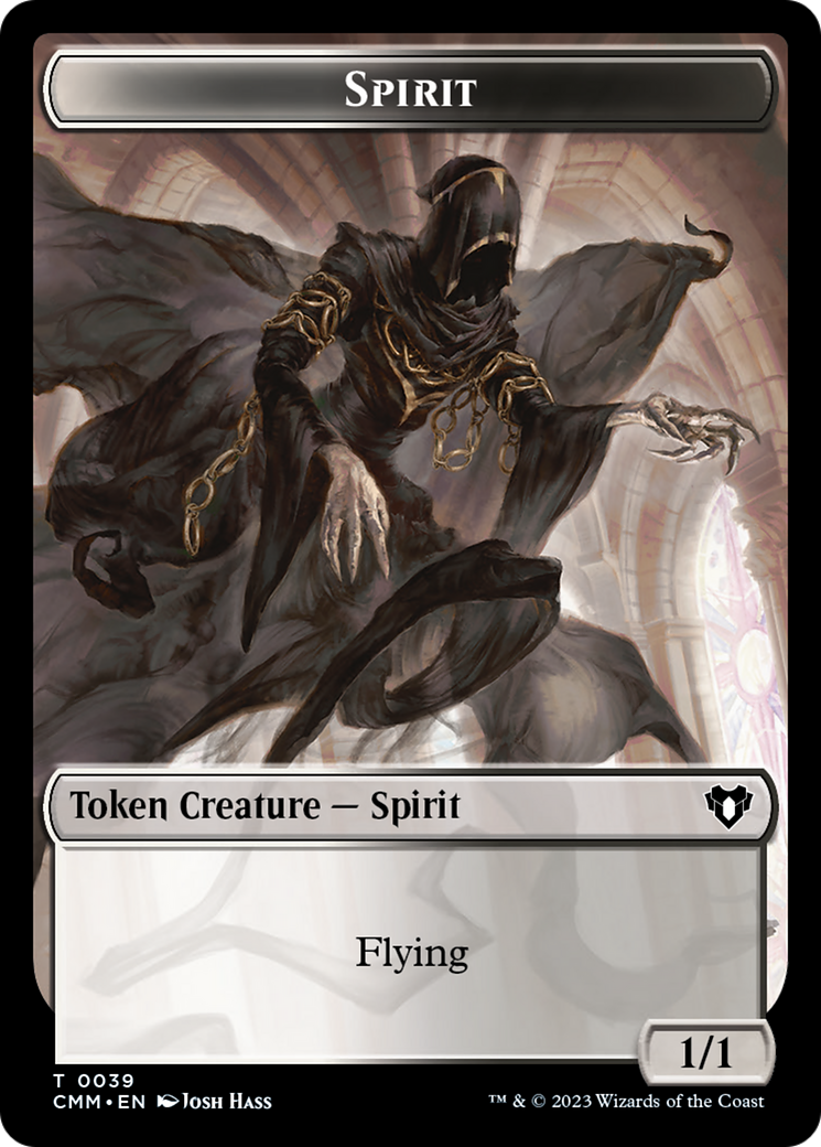 Spirit (0039) // Zombie (0013) Double-Sided Token [Commander Masters Tokens] | Chromatic Games