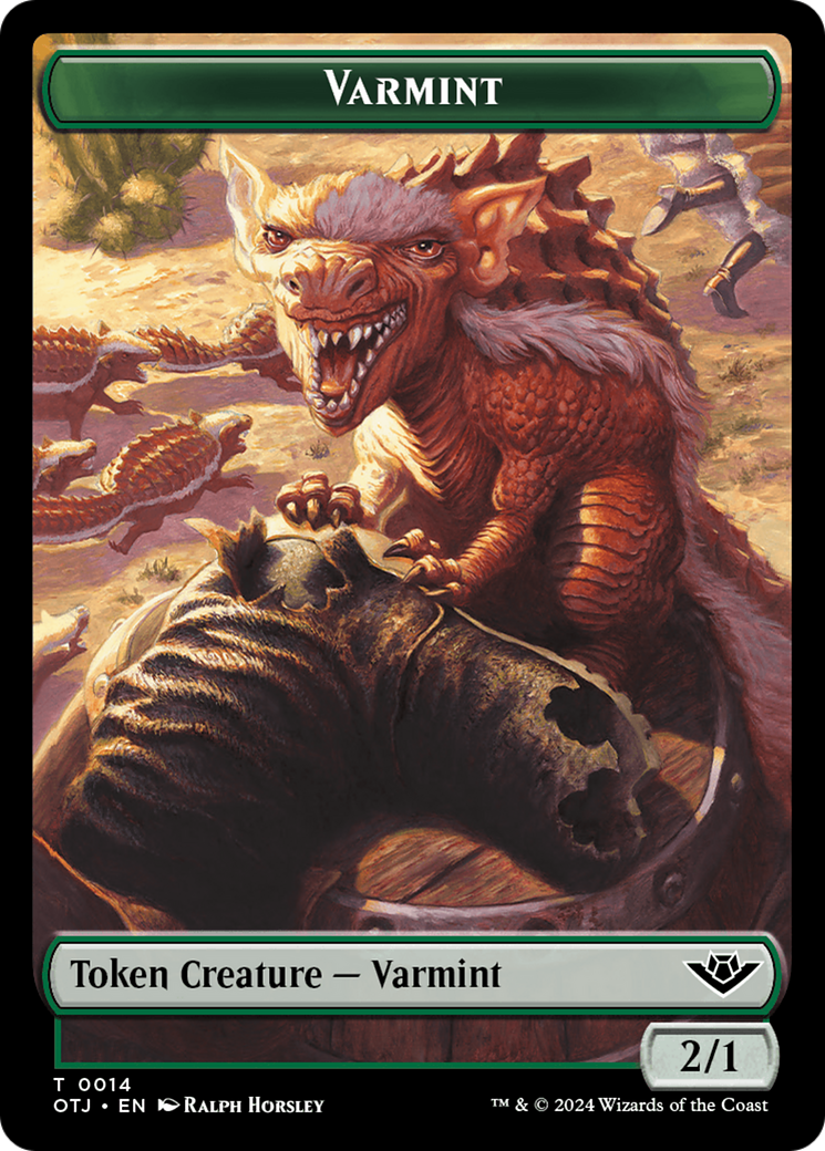 Mercenary // Varmint Double-Sided Token [Outlaws of Thunder Junction Tokens] | Chromatic Games