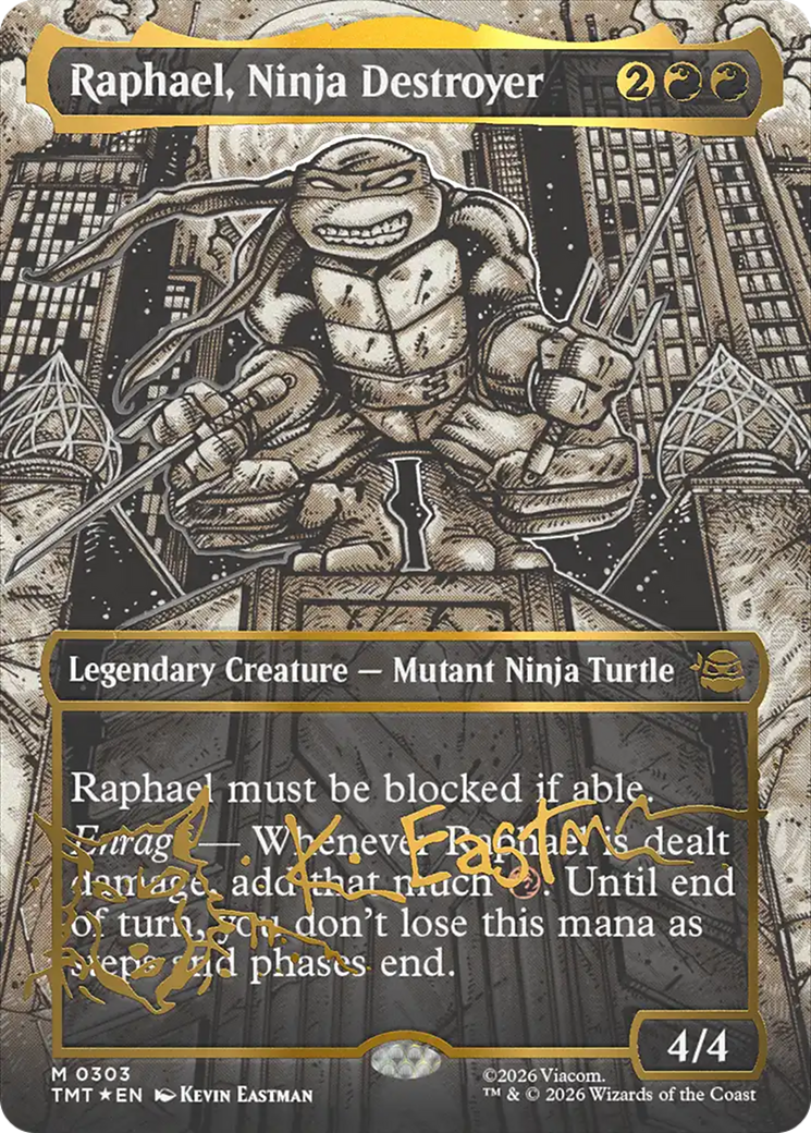 Raphael, Ninja Destroyer (Borderless) (Gold-Stamped Signature) [Teenage Mutant Ninja Turtles] | Chromatic Games
