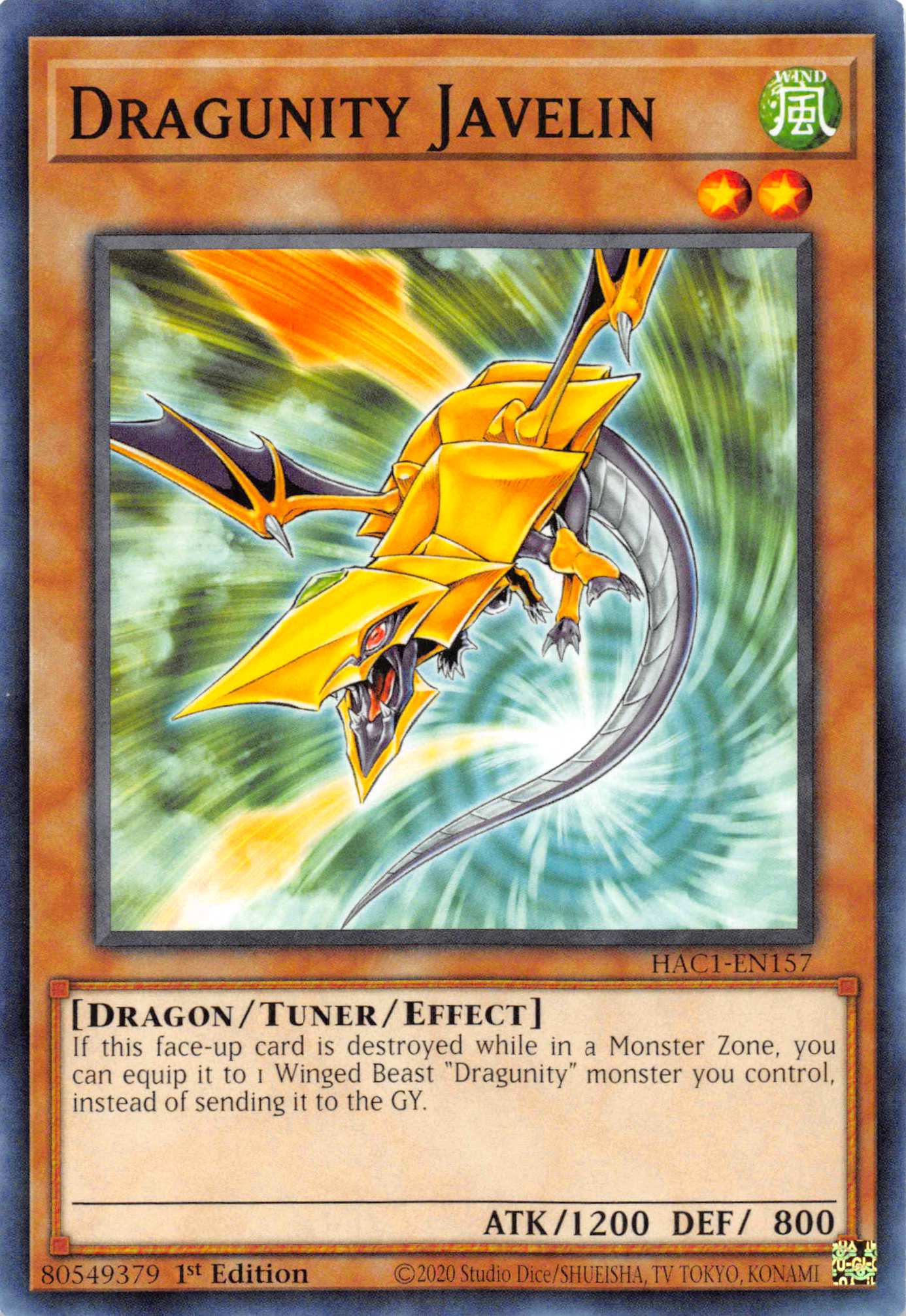 Dragunity Javelin [HAC1-EN157] Common | Chromatic Games