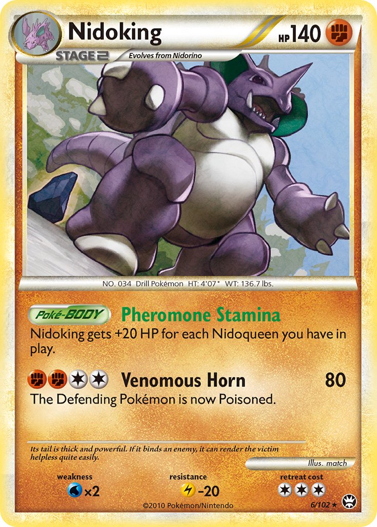 Nidoking (6/102) (Cracked Ice Holo) (Theme Deck Exclusive) [HeartGold & SoulSilver: Triumphant] | Chromatic Games