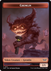 Gremlin // Manifest Double-Sided Token [Duskmourn: House of Horror Tokens] | Chromatic Games
