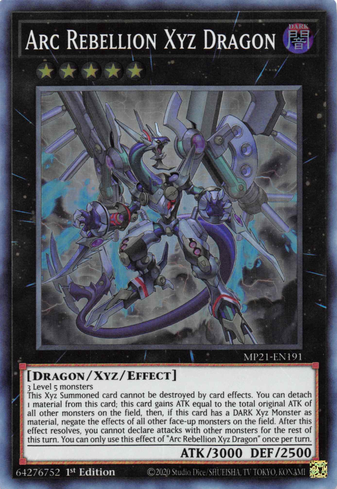 Arc Rebellion Xyz Dragon [MP21-EN191] Super Rare | Chromatic Games