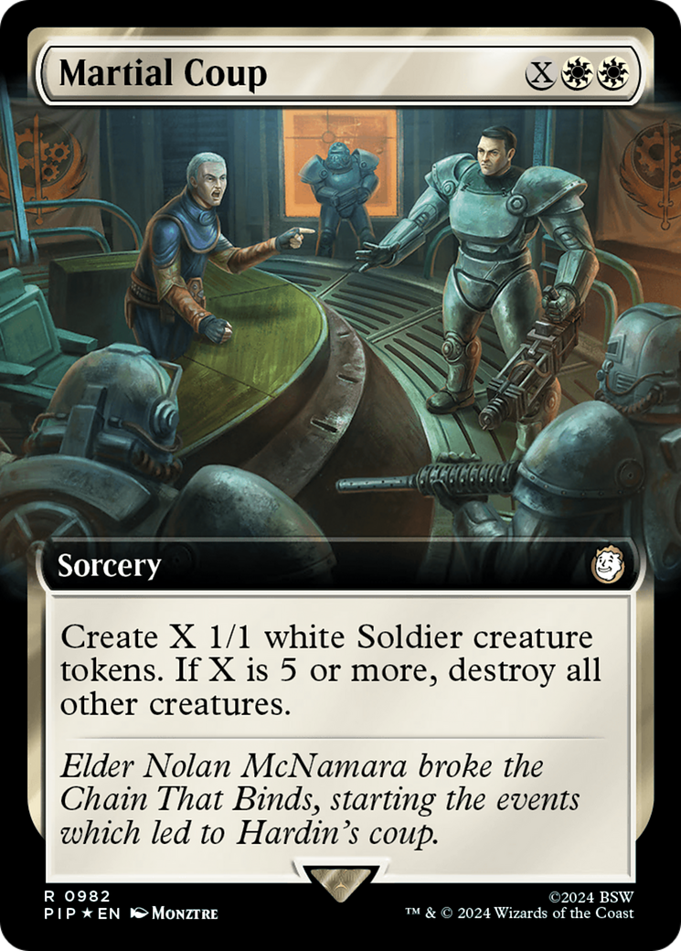 Martial Coup (Extended Art) (Surge Foil) [Fallout] | Chromatic Games