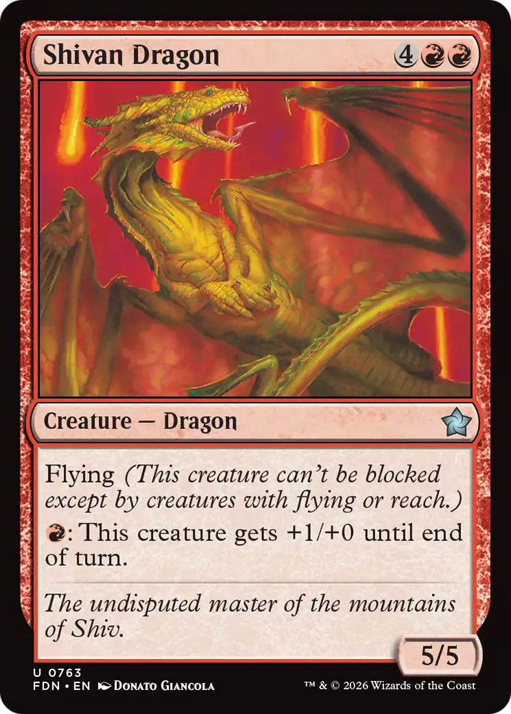Shivan Dragon (0763) [Foundations] | Chromatic Games