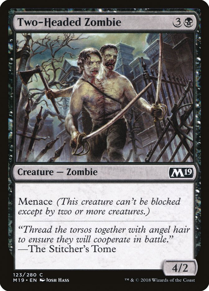 Two-Headed Zombie 123/280 (Core Set 2019)  | Chromatic Games