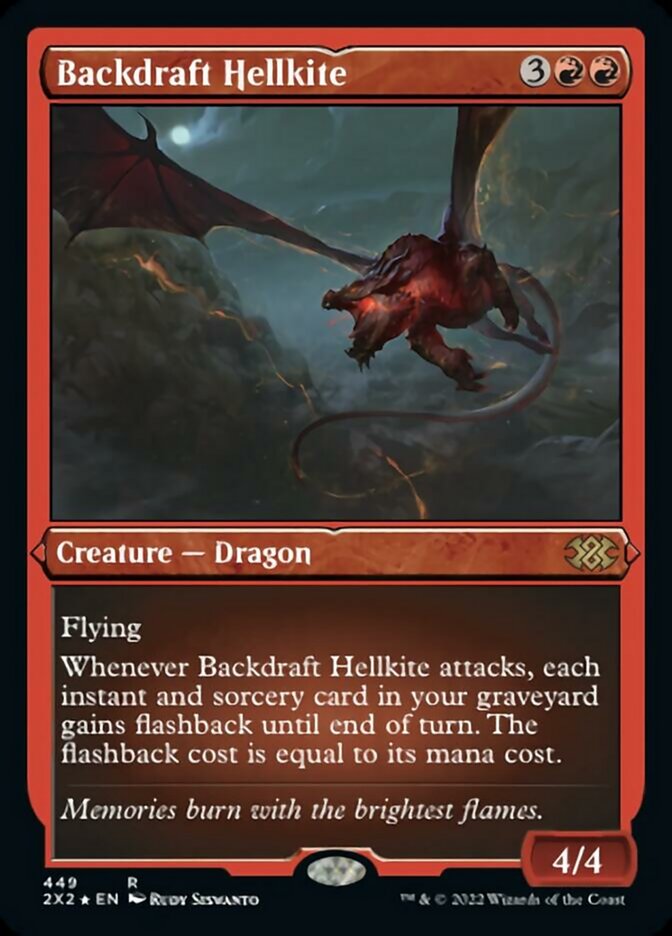 Backdraft Hellkite (Foil Etched) [Double Masters 2022] | Chromatic Games