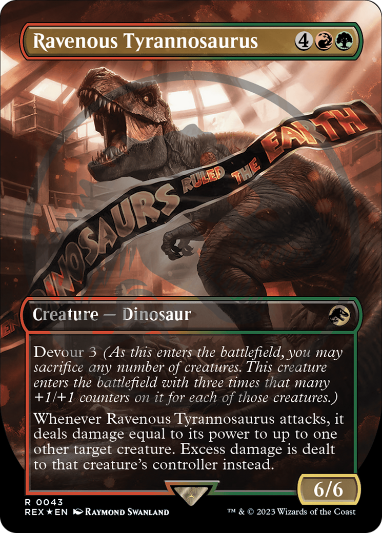 Ravenous Tyrannosaurus (Emblem) (Borderless) [Jurassic World Collection Tokens] | Chromatic Games