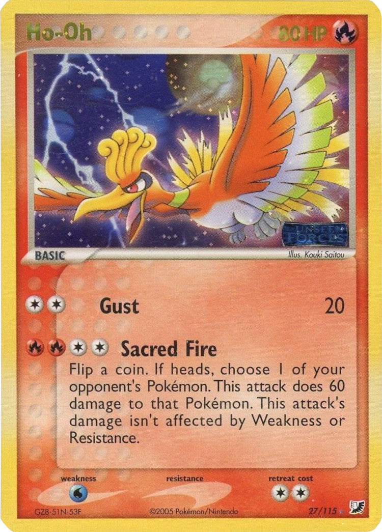 Ho-Oh (27/115) (Stamped) [EX: Unseen Forces] | Chromatic Games