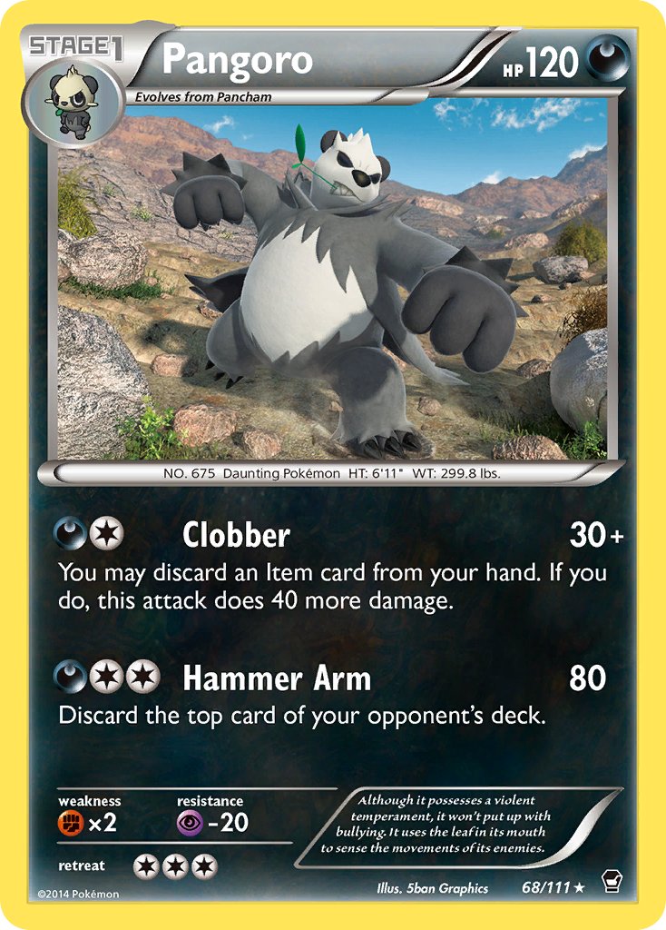 Pangoro (68/111) (Theme Deck Exclusive) [XY: Furious Fists] | Chromatic Games