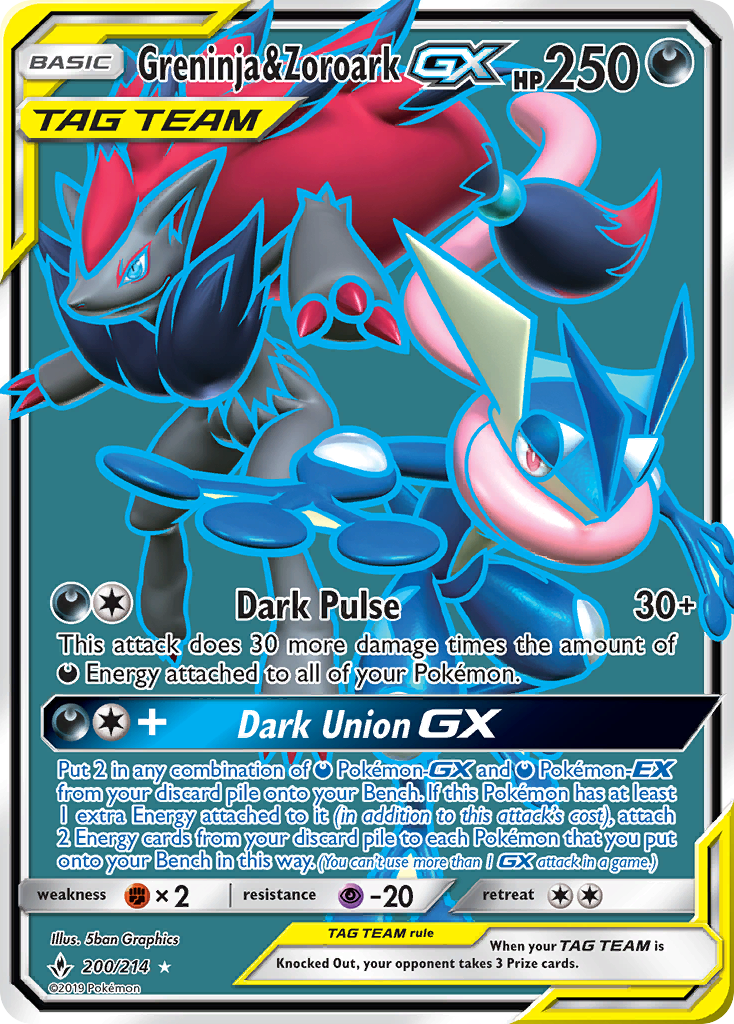 Greninja & Zoroark GX (200/214) [Sun & Moon: Unbroken Bonds] | Chromatic Games