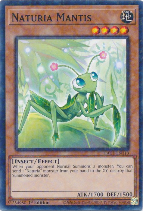 Naturia Mantis (Duel Terminal) [HAC1-EN113] Common | Chromatic Games