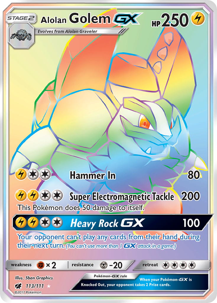 Alolan Golem GX (113/111) [Sun & Moon: Crimson Invasion] | Chromatic Games