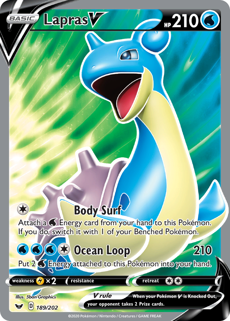 Lapras V (189/202) [Sword & Shield: Base Set] | Chromatic Games