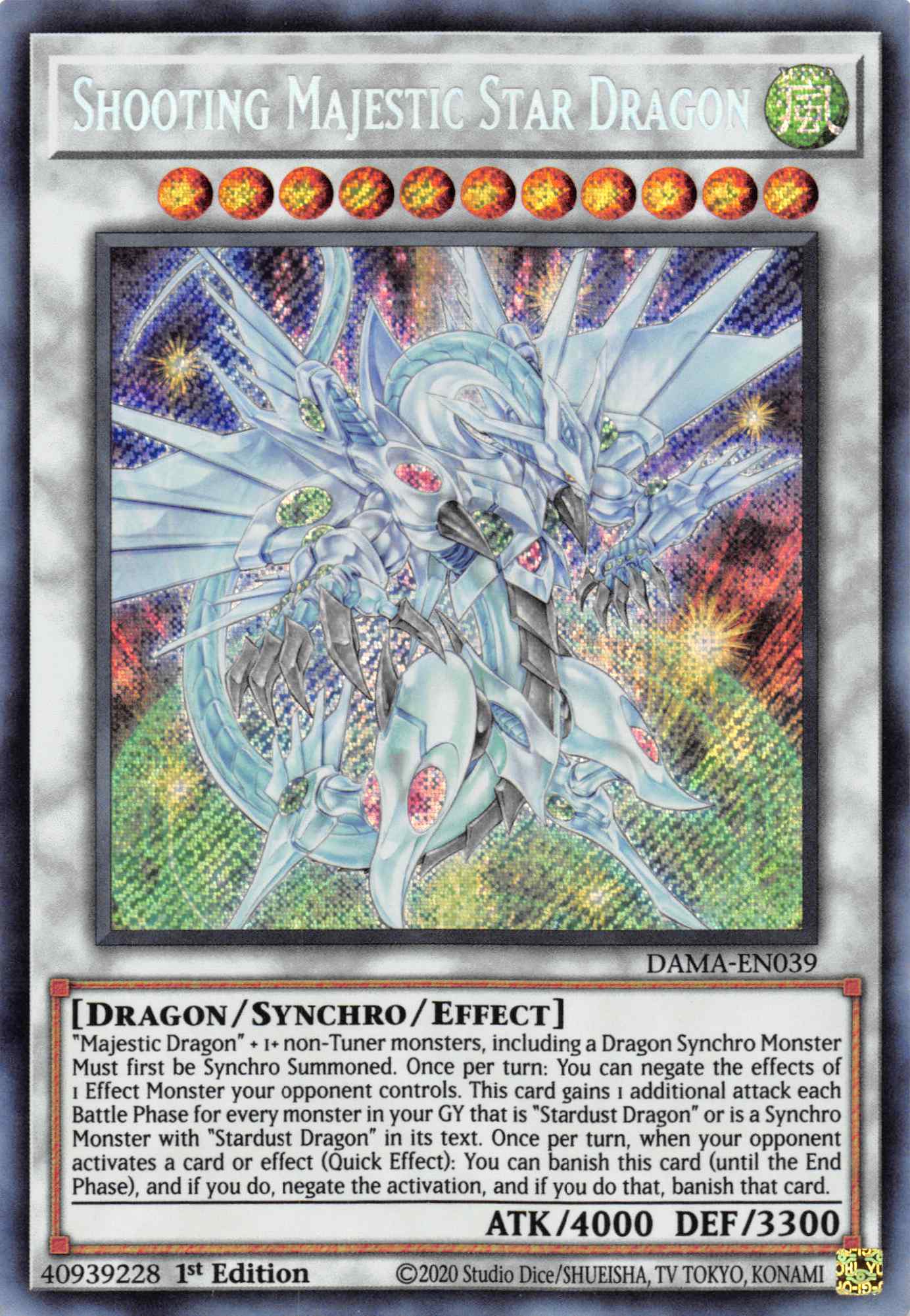 Shooting Majestic Star Dragon [DAMA-EN039] Secret Rare | Chromatic Games