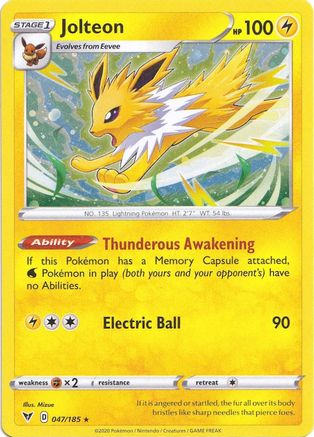 Jolteon (047/185) (Cosmos Holo) [Sword & Shield: Vivid Voltage] | Chromatic Games