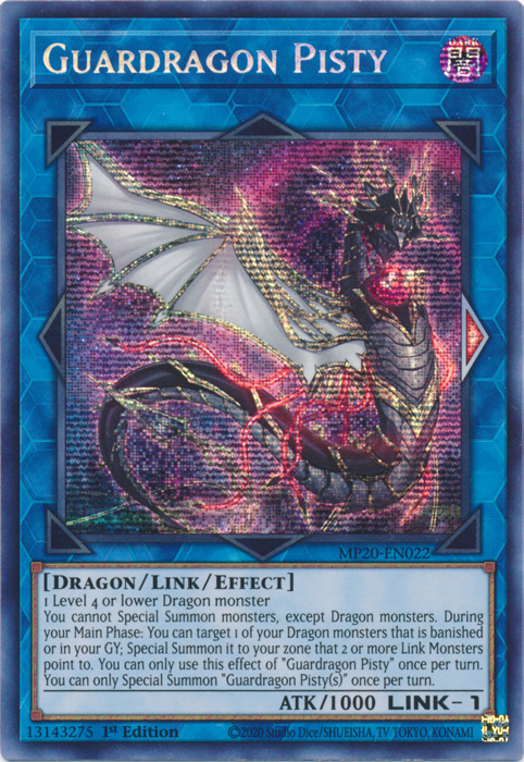 Guardragon Pisty [MP20-EN022] Prismatic Secret Rare | Chromatic Games