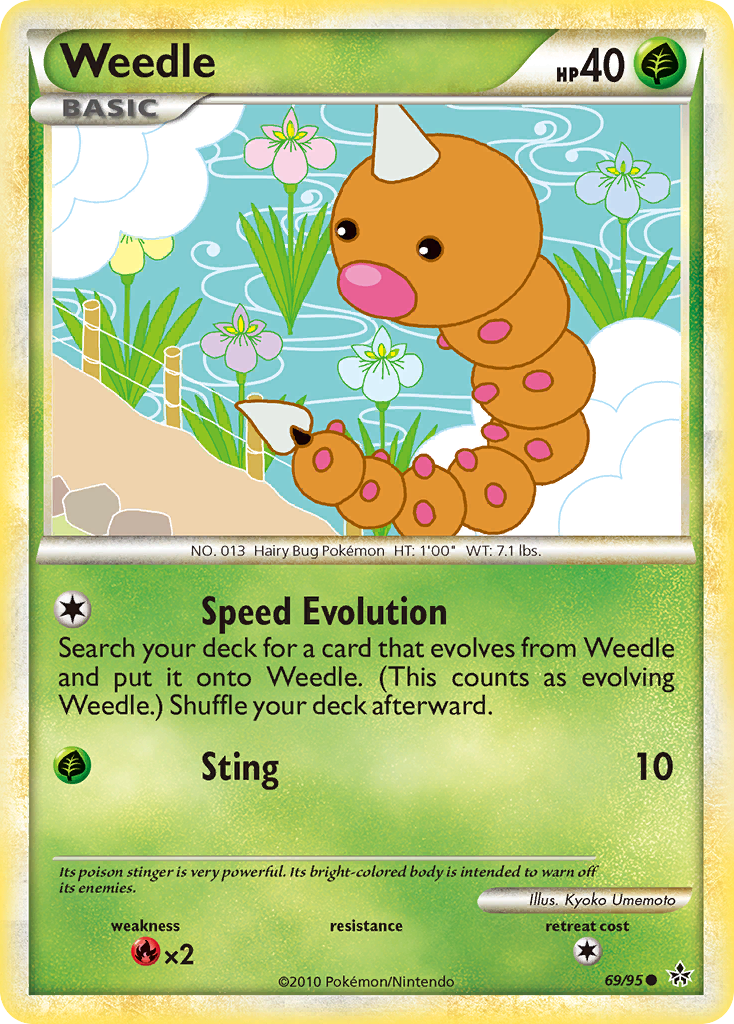 Weedle (69/95) [HeartGold & SoulSilver: Unleashed] | Chromatic Games