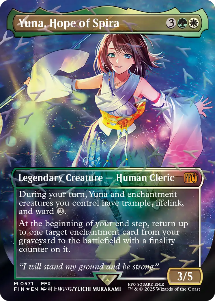 Yuna, Hope of Spira (Borderless) (Chocobo Track Foil) [FINAL FANTASY] | Chromatic Games