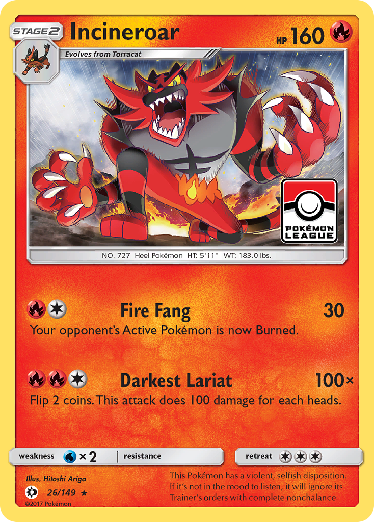 Incineroar (26/149) [Sun & Moon: Base Set] | Chromatic Games