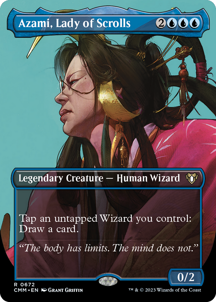 Azami, Lady of Scrolls (Borderless Profile) [Commander Masters] | Chromatic Games