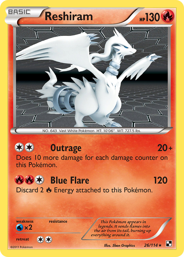 Reshiram (26/114) [Black & White: Base Set] | Chromatic Games