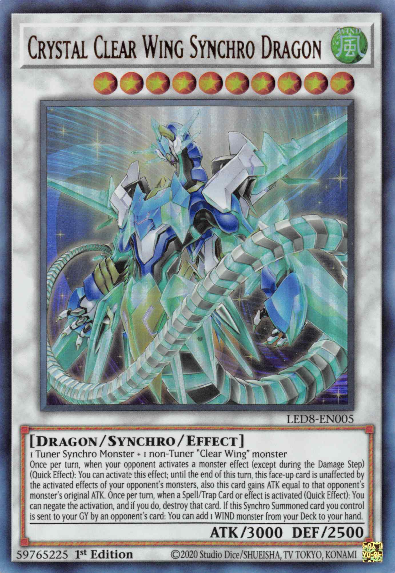 Crystal Clear Wing Synchro Dragon [LED8-EN005] Ultra Rare | Chromatic Games