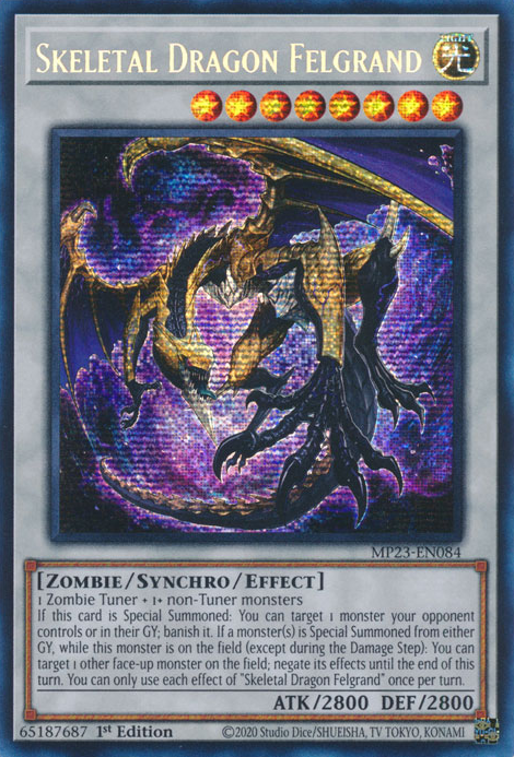 Skeletal Dragon Felgrand [MP23-EN084] Prismatic Secret Rare | Chromatic Games