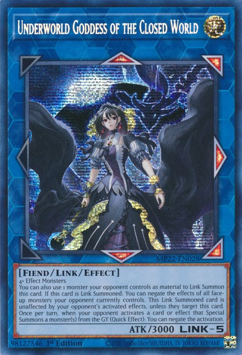 Underworld Goddess of the Closed World [MP22-EN028] Prismatic Secret Rare | Chromatic Games