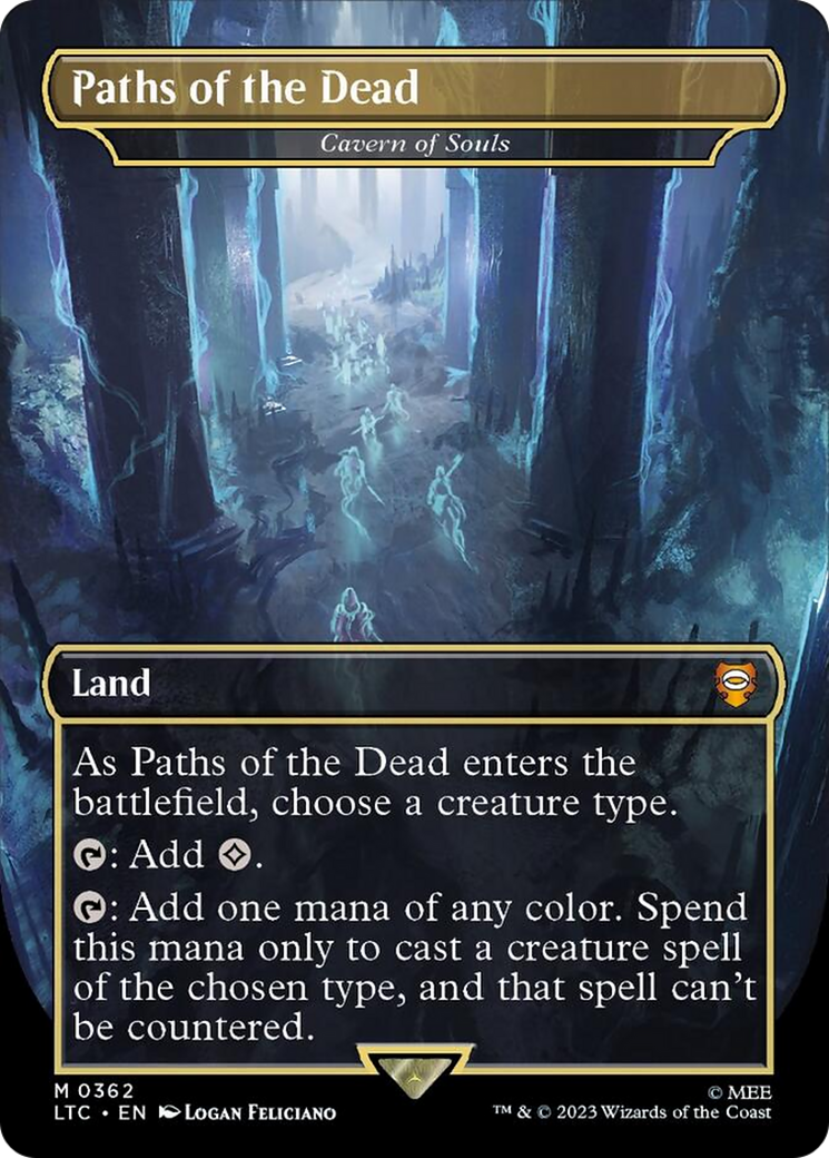 Paths of the Dead - Cavern of Souls (Borderless) (Surge Foil Realms and Relics) [The Lord of the Rings: Tales of Middle-Earth Commander] | Chromatic Games