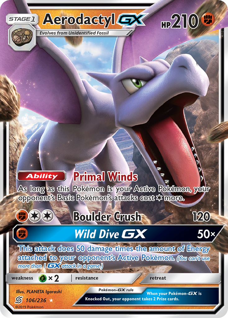 Aerodactyl GX (106/236) [Sun & Moon: Unified Minds] | Chromatic Games