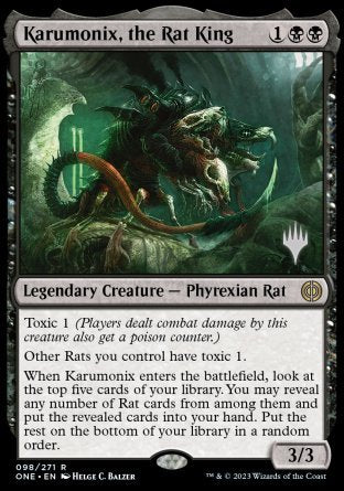 Karumonix, the Rat King (Promo Pack) [Phyrexia: All Will Be One Promos] | Chromatic Games