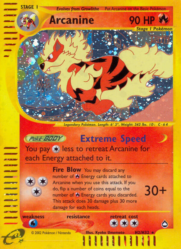 Arcanine (H2/H32) [Aquapolis] | Chromatic Games