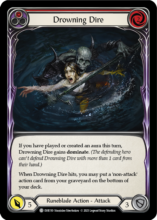 Drowning Dire (Red) [EVR110] (Everfest)  1st Edition Rainbow Foil | Chromatic Games