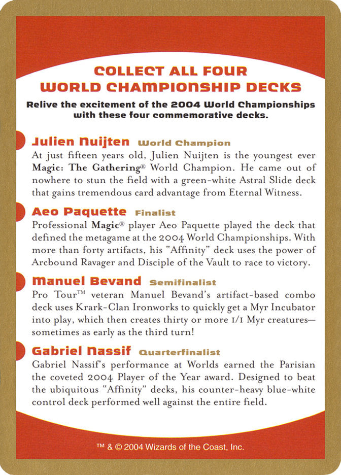 2004 World Championships Ad [World Championship Decks 2004] | Chromatic Games