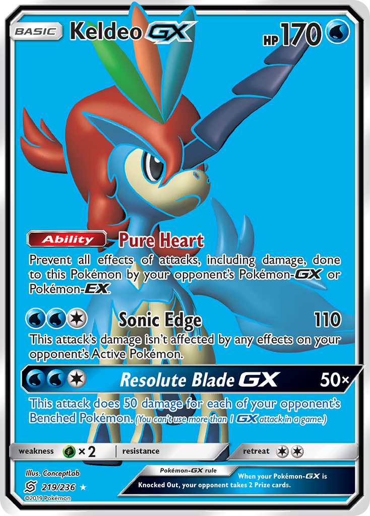 Keldeo GX (219/236) [Sun & Moon: Unified Minds] | Chromatic Games