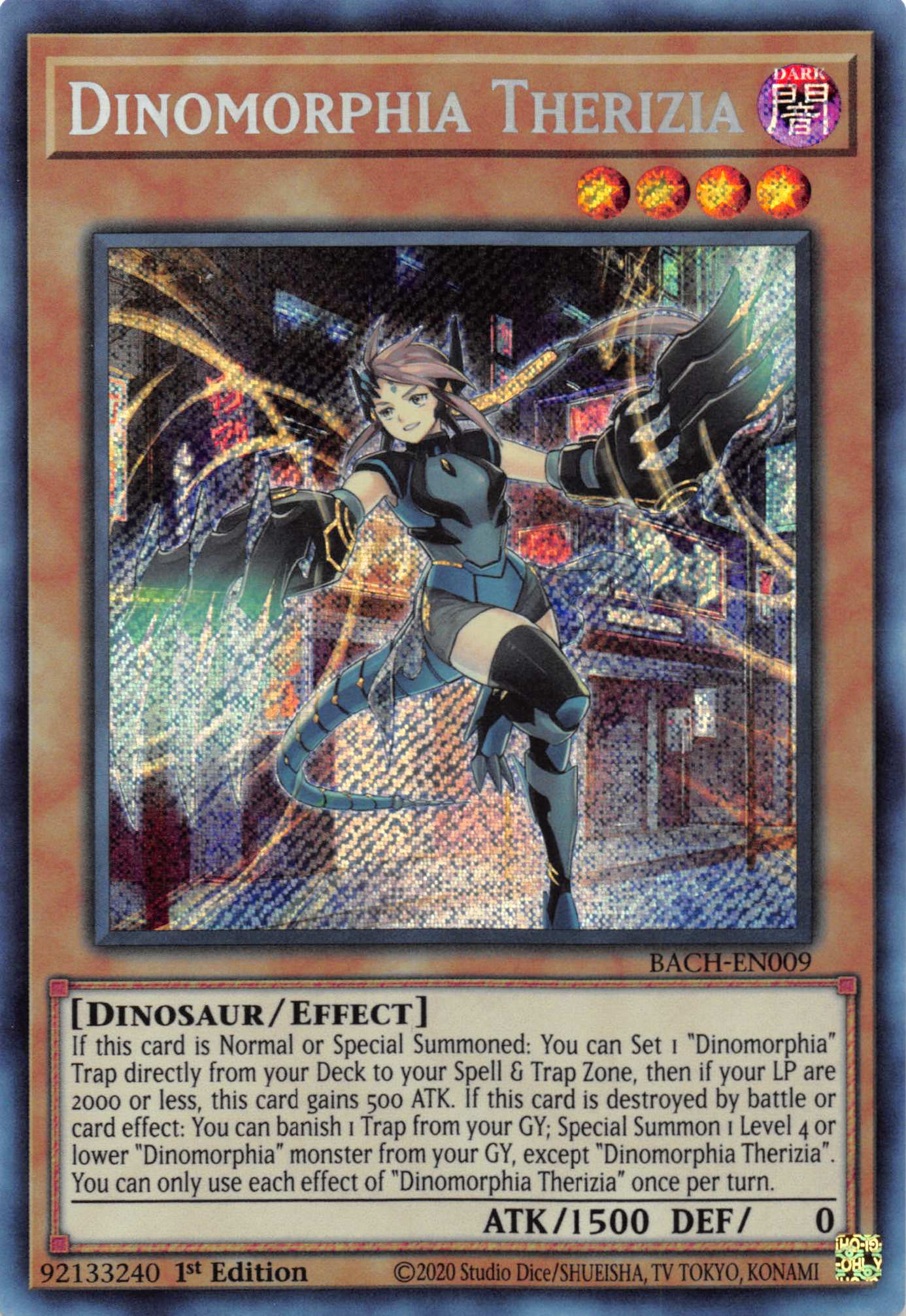 Dinomorphia Therizia [BACH-EN009] Secret Rare | Chromatic Games