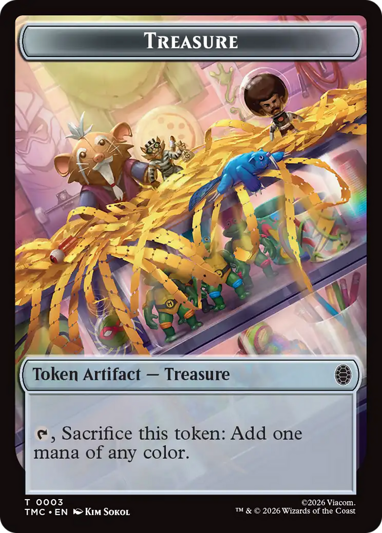 Treasure // Clue Double-Sided Token [Teenage Mutant Ninja Turtles Commander Tokens] | Chromatic Games