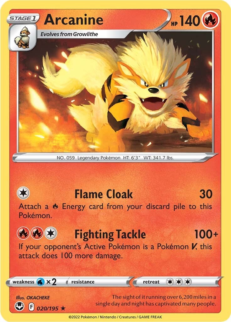 Arcanine (020/195) [Sword & Shield: Silver Tempest] | Chromatic Games