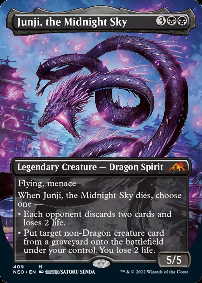 Junji, the Midnight Sky (Borderless Alternate Art) [Kamigawa: Neon Dynasty] | Chromatic Games