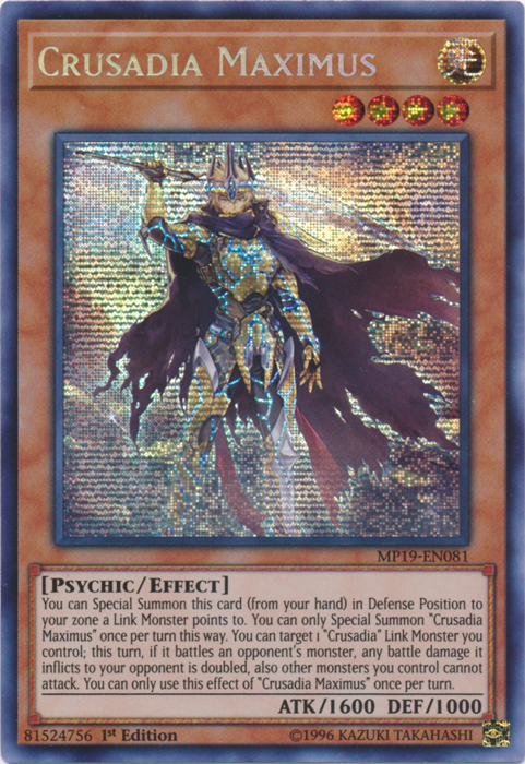 Crusadia Maximus [MP19-EN081] Prismatic Secret Rare | Chromatic Games