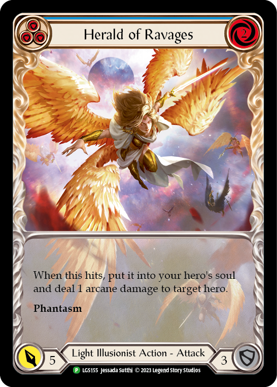Herald of Ravages (Blue) (Extended Art) [LGS155] (Promo)  Rainbow Foil | Chromatic Games