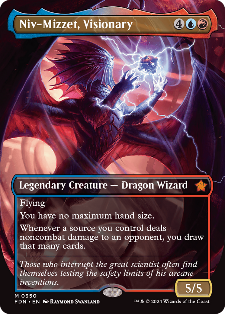 Niv-Mizzet, Visionary (Borderless) [Foundations] | Chromatic Games