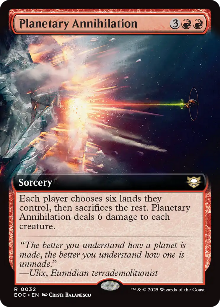 Planetary Annihilation (Extended Art) [Edge of Eternities Commander] | Chromatic Games