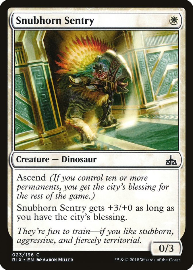 Snubhorn Sentry 23/196 (Rivals of Ixalan)  | Chromatic Games
